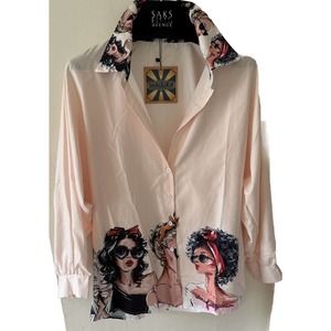 Cirka Oversized Ladies Blush Blouse Glamcore Sexy Size S Holiday Gifts New Years